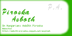 piroska asboth business card